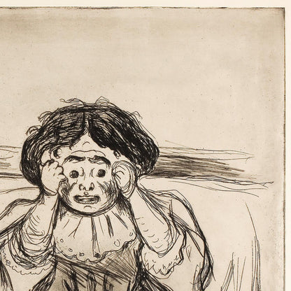 Póster artístico de La madre muerta y su hijo de Edvard Munch
