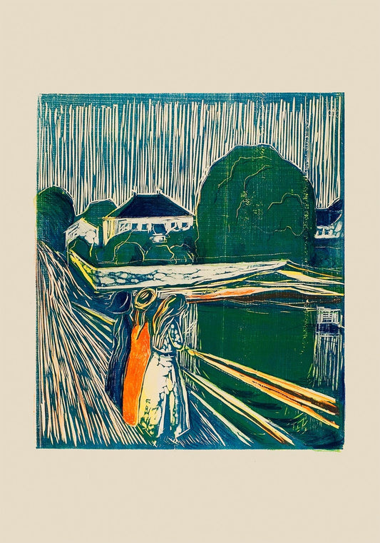 Póster artístico de Las chicas en el puente de Edvard Munch