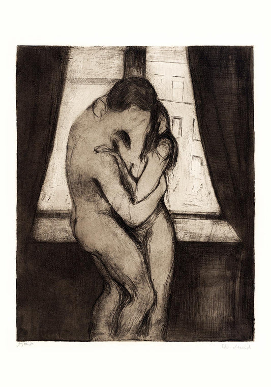 Póster artístico de El beso de Edvard Munch