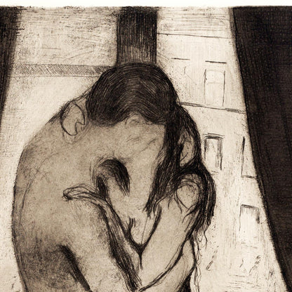Póster artístico de El beso de Edvard Munch