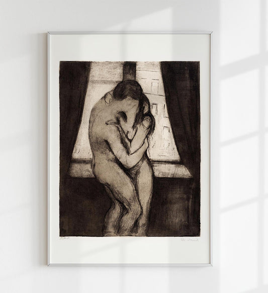 Póster artístico de El beso de Edvard Munch