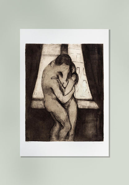 Póster artístico de El beso de Edvard Munch
