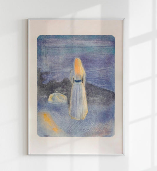 Póster artístico de Mujer joven en la playa de Edvard Munch