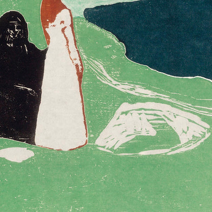 Cartel de la exposición Dos mujeres en la orilla de Munch