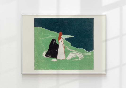 Póster artístico Dos mujeres en la orilla de Edvard Munch