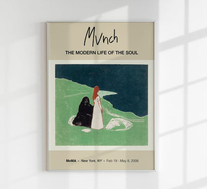 Cartel de la exposición Dos mujeres en la orilla de Munch