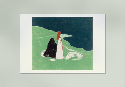 Póster artístico Dos mujeres en la orilla de Edvard Munch