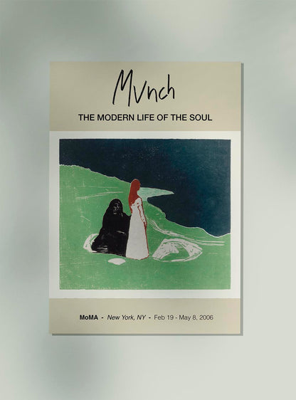 Cartel de la exposición Dos mujeres en la orilla de Munch