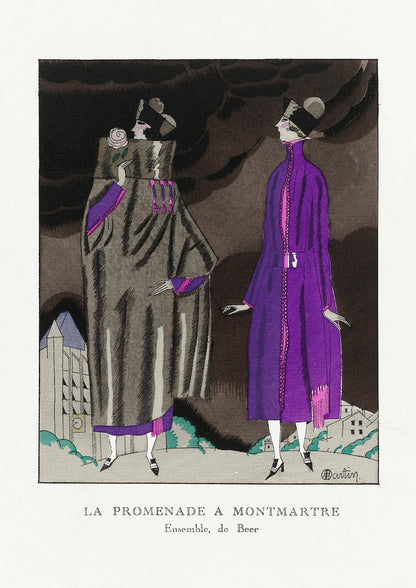 Póster vintage de La Promenade en Montmartre