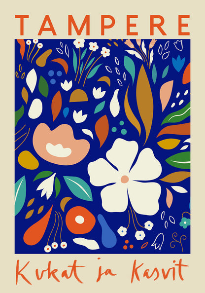 Conjunto de 3 láminas artísticas de flores finlandesas