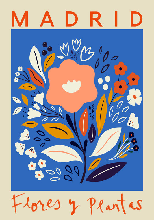 Madrid and Valencia Flowers Set of 2 Art Prints