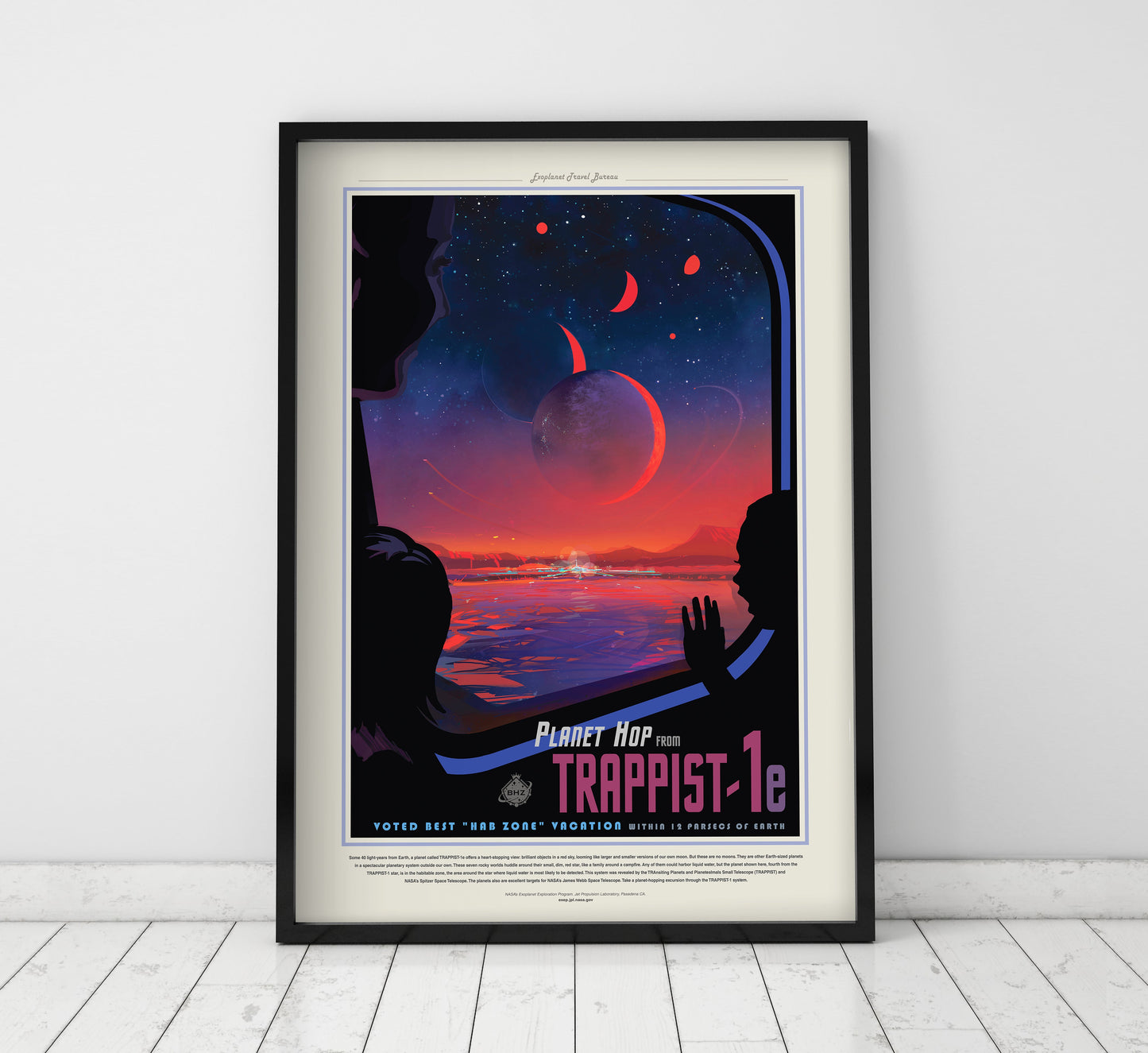 Afiche de viaje de la NASA: Trappist-1e