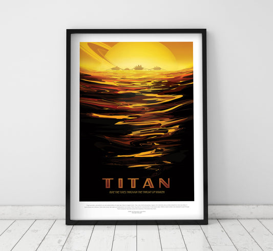 Póster de viaje de la NASA: Titán