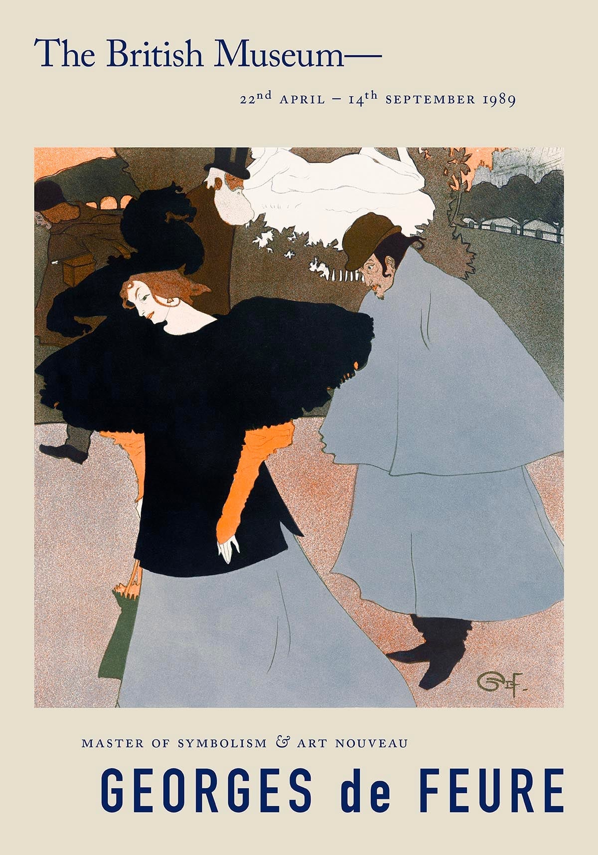 Georges de Feure Dame op straat Poster