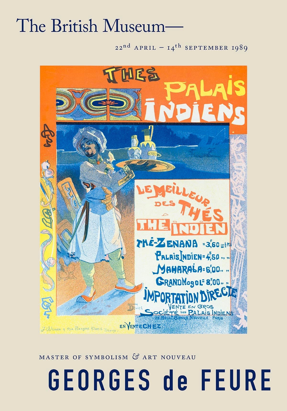 Cartel de la exposición Georges de Feure Thes du Palais Indien