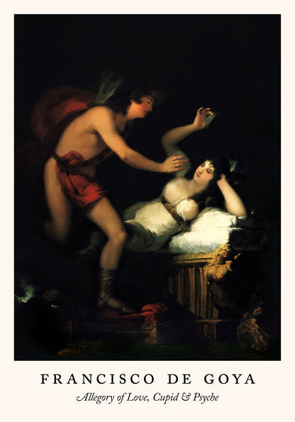 Alegoría del amor, Cupido y Psique - Cartel de la exposición de Francisco de Goya