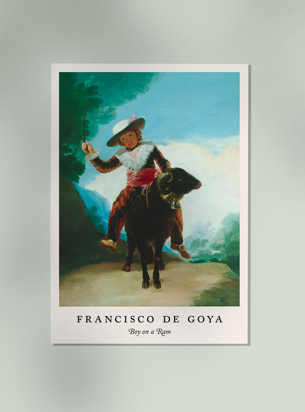 Niño sobre un carnero - Cartel de la exposición de Francisco de Goya