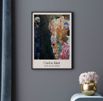 Death & Life by Gustav Klimt Exhibition Poster