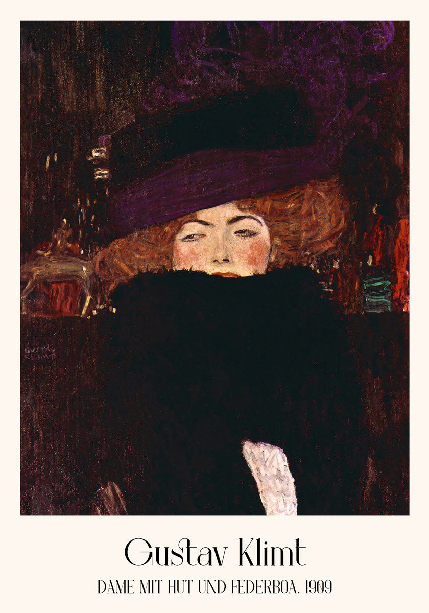 Dame Mit Hut und Federboa by Gustav Klimt