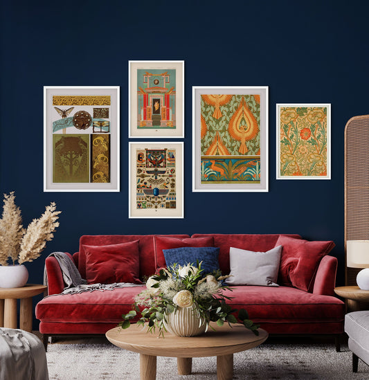 Ornamental Pattern Art Gallery Wall Set of 5 Poster