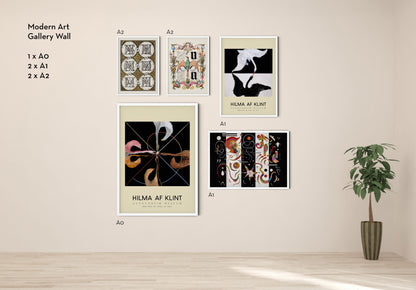 Juego de 5 impresiones artísticas para pared de galería de arte moderno