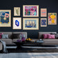 Pink and Blue Art Gallery Wall Set of 8 Poster