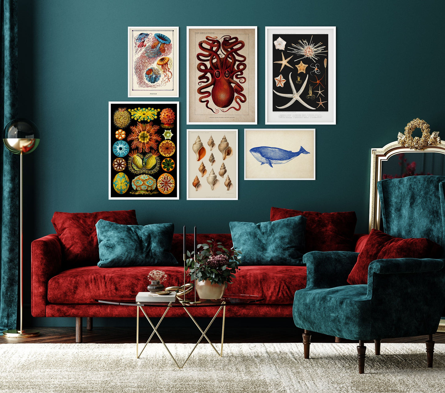 Seaside Art Gallery Wall Set of 6 Poster