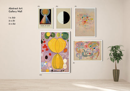 Galería de arte abstracto, conjunto de 5 impresiones artísticas