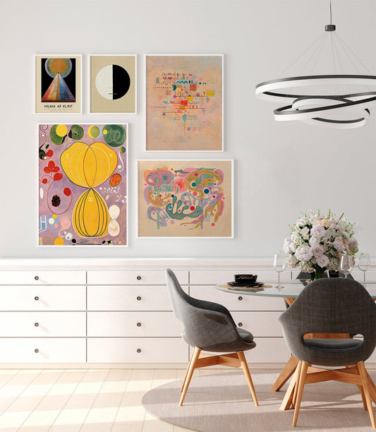 Abstract Art Gallery Wall Set of 5 Art Prints