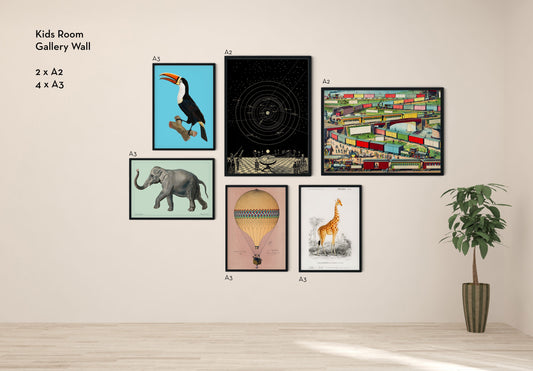 Kids Room Art Gallery Wall Set of 6 Poster