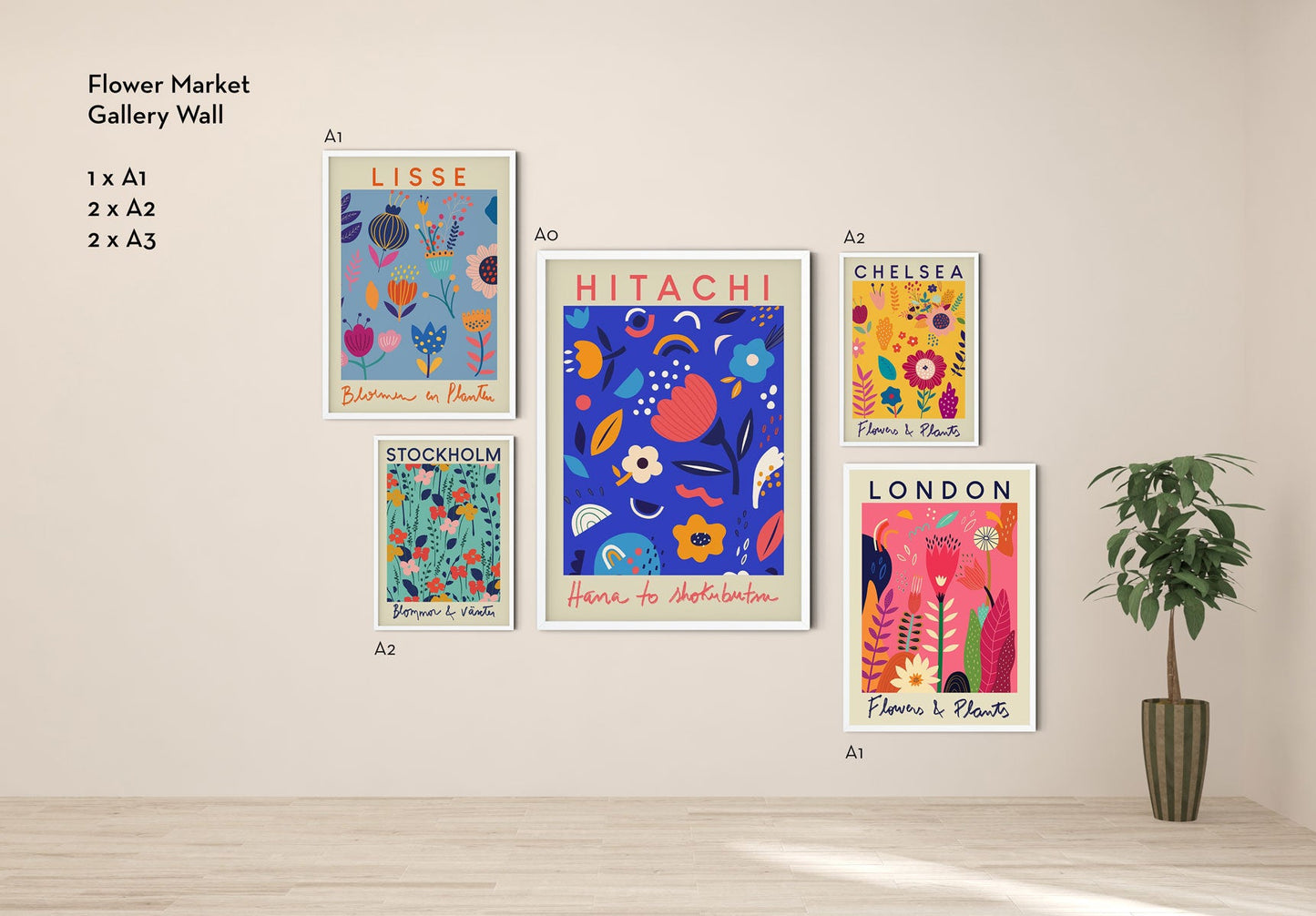 Flower Market Gallery Wall (Set of 5 Prints)