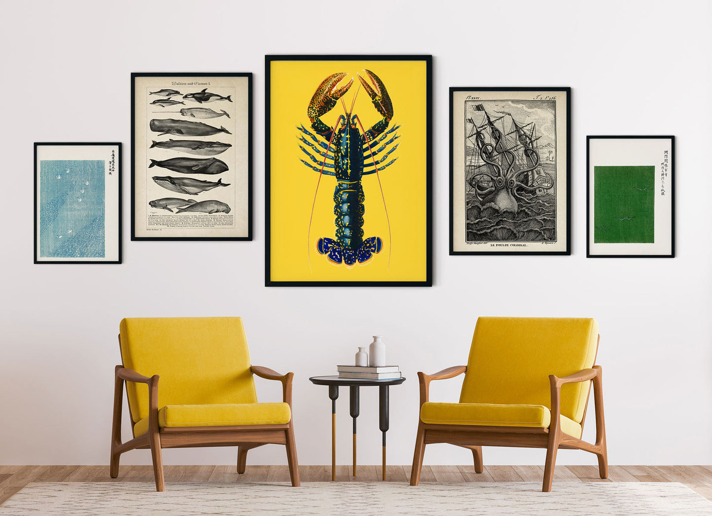 Japanese Sea Gallery Wall Set of 5 Art Prints