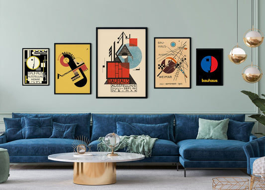 Conjunto de 5 impresiones artísticas de Bauhaus Gallery Wall