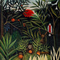 Monkeys and Parrot by Rousseau Art Print