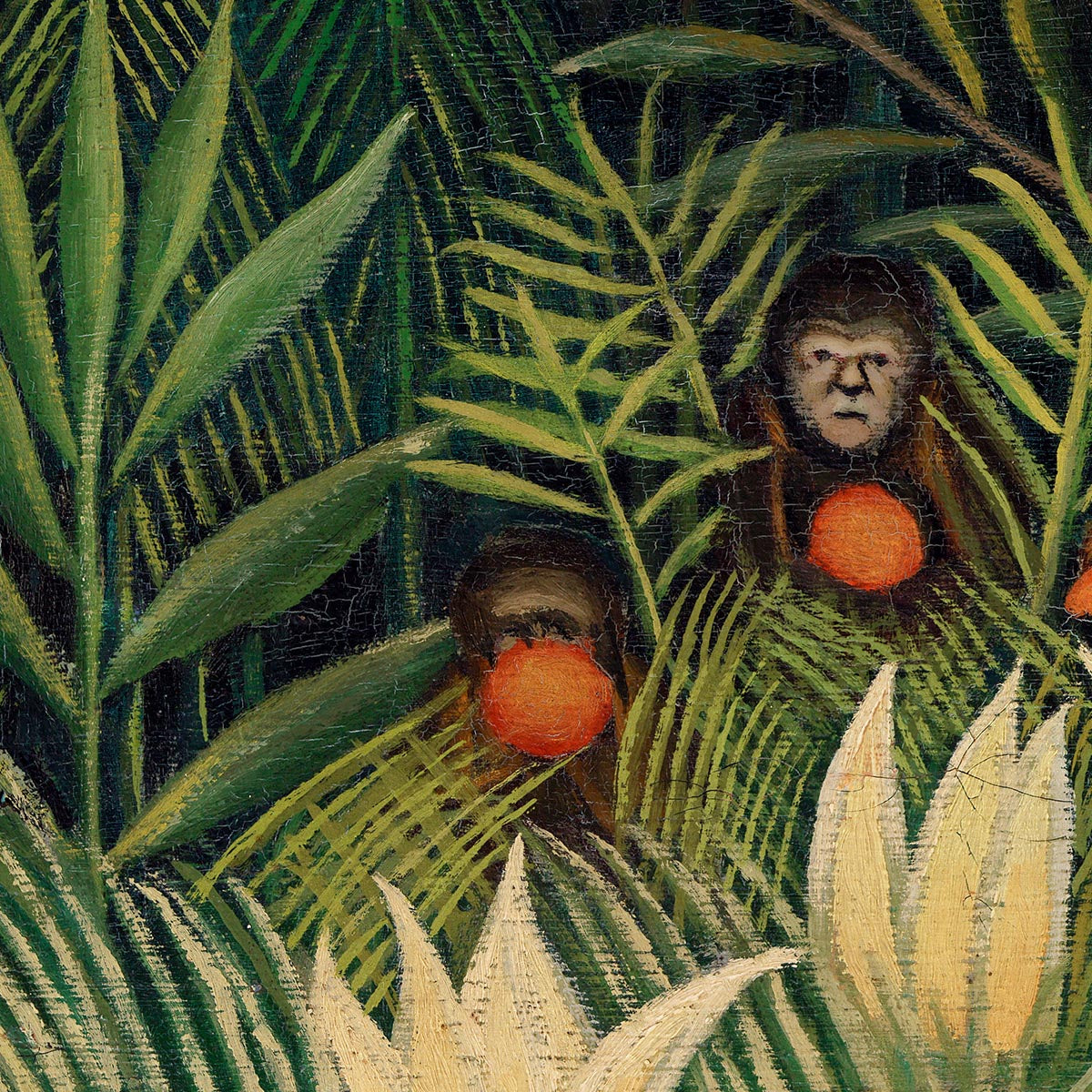 Monkeys and Parrot by Rousseau Art Print