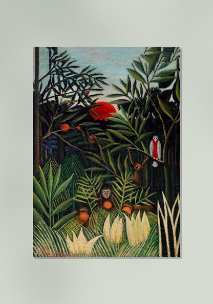 Impresión artística Monos y loros de Rousseau