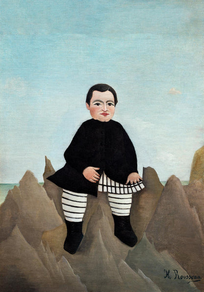 Lámina artística Niño en las rocas de Rousseau