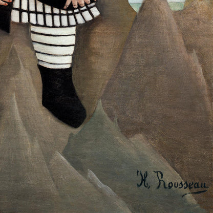 Lámina artística Niño en las rocas de Rousseau