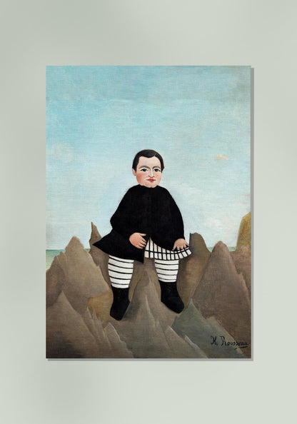 Lámina artística Niño en las rocas de Rousseau