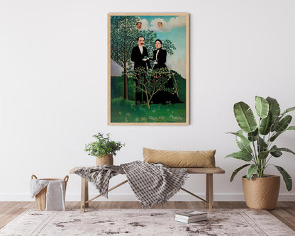 El pasado y el presente de Rousseau Lámina artística