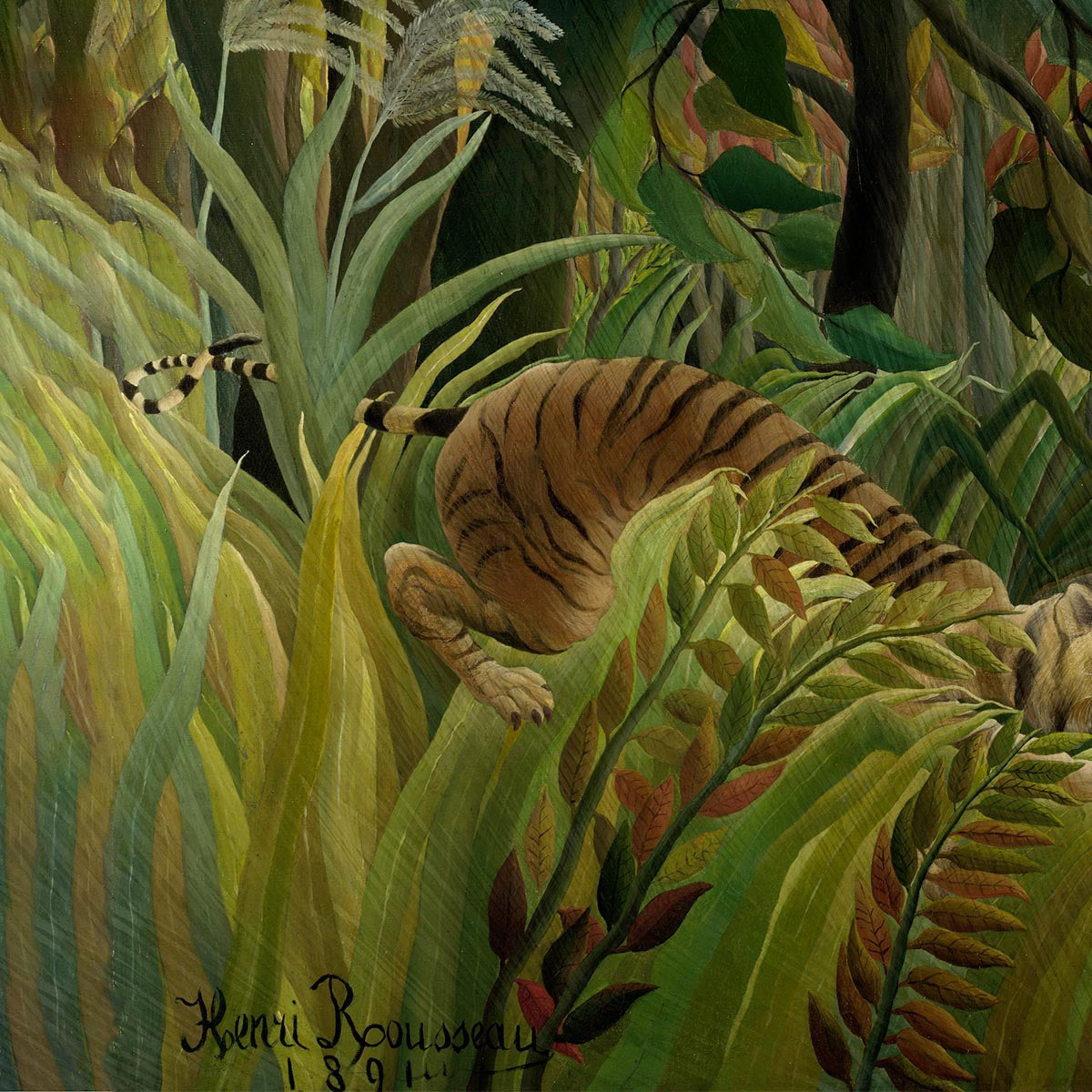 Tiger in a Tropical Storm by Rousseau Art Print