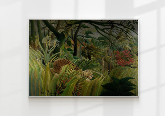 Tiger in a Tropical Storm by Rousseau Art Print