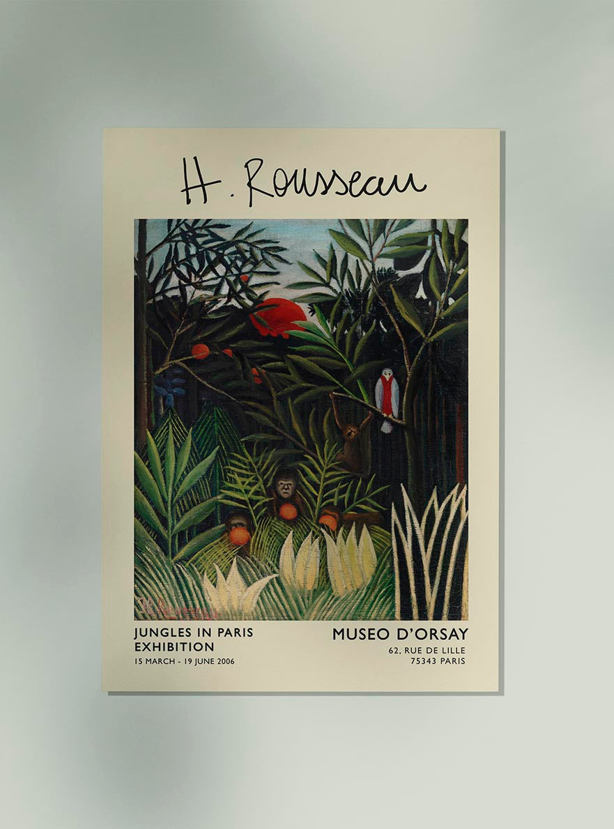 Monkeys and Parrot Rousseau Exhibition Poster