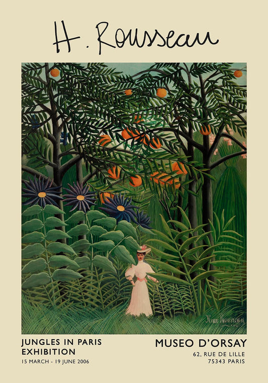 Cartel de la exposición Mujer caminando de Rousseau