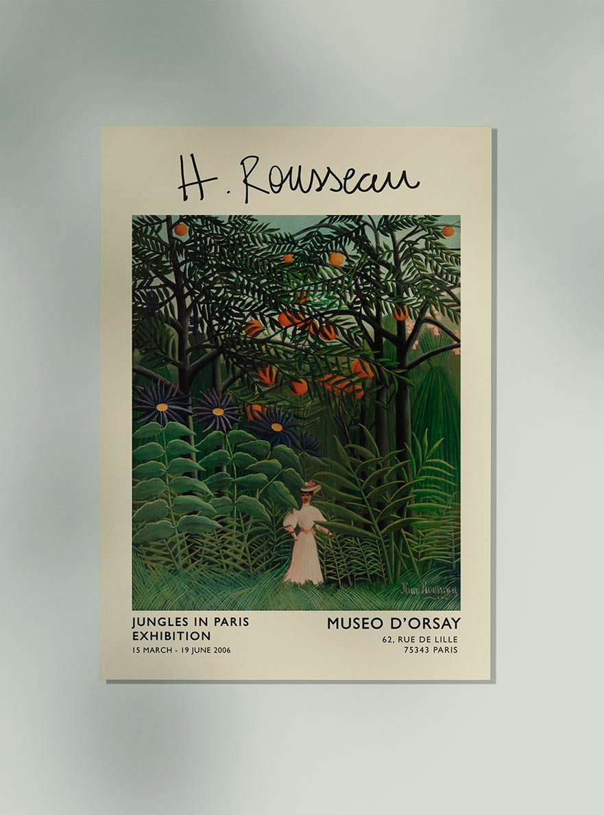 Cartel de la exposición Mujer caminando de Rousseau