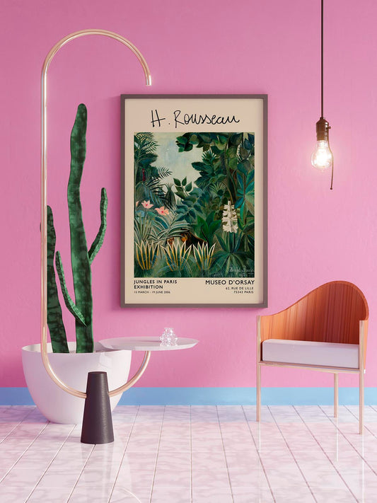 Cartel de la exposición La jungla ecuatorial de Rousseau