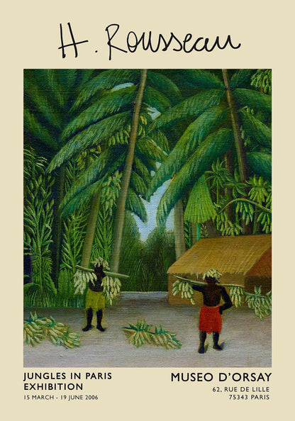 Cartel de la exposición La cosecha del plátano en Rousseau