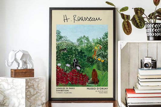 Cartel de la exposición Bosque tropical de Rousseau