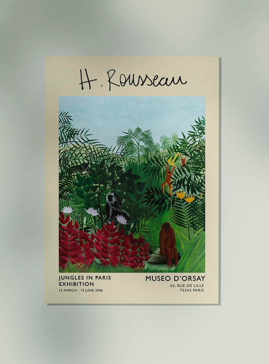 Cartel de la exposición Bosque tropical de Rousseau