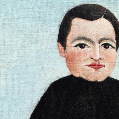 Cartel de la exposición de Rousseau El niño en las rocas